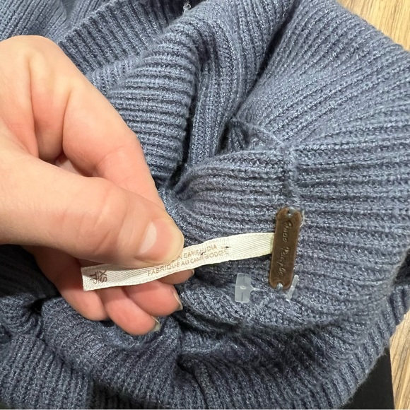 Free People Softly Structured Knit Turtleneck Sweater Cloud - Picture 6 of 9